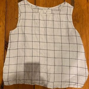 Not Perfect Linen Grid Tanktop